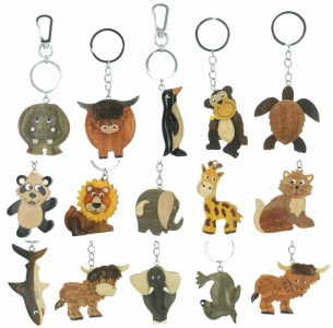 5001 : Animal Keyrings - Large - 15+ Designs (Pack Size 36) Price Breaks Available